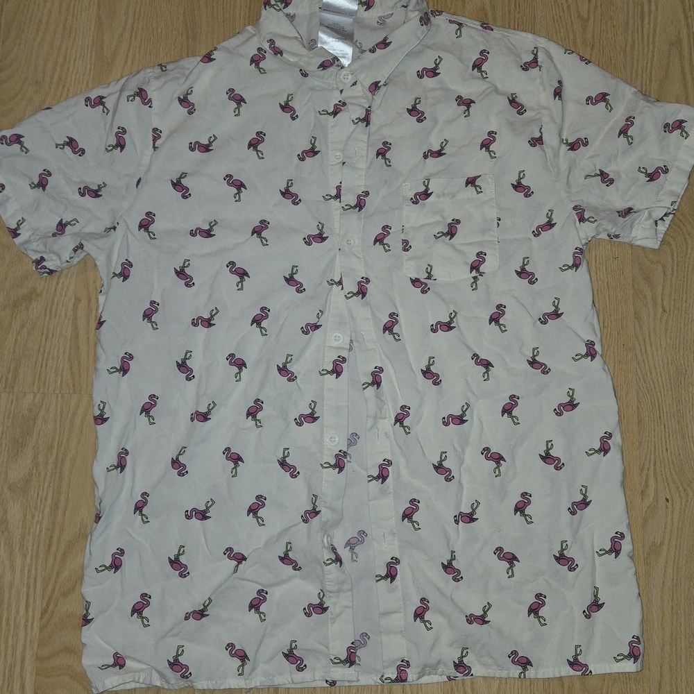 Flamingo Print Men's Casual Shirt